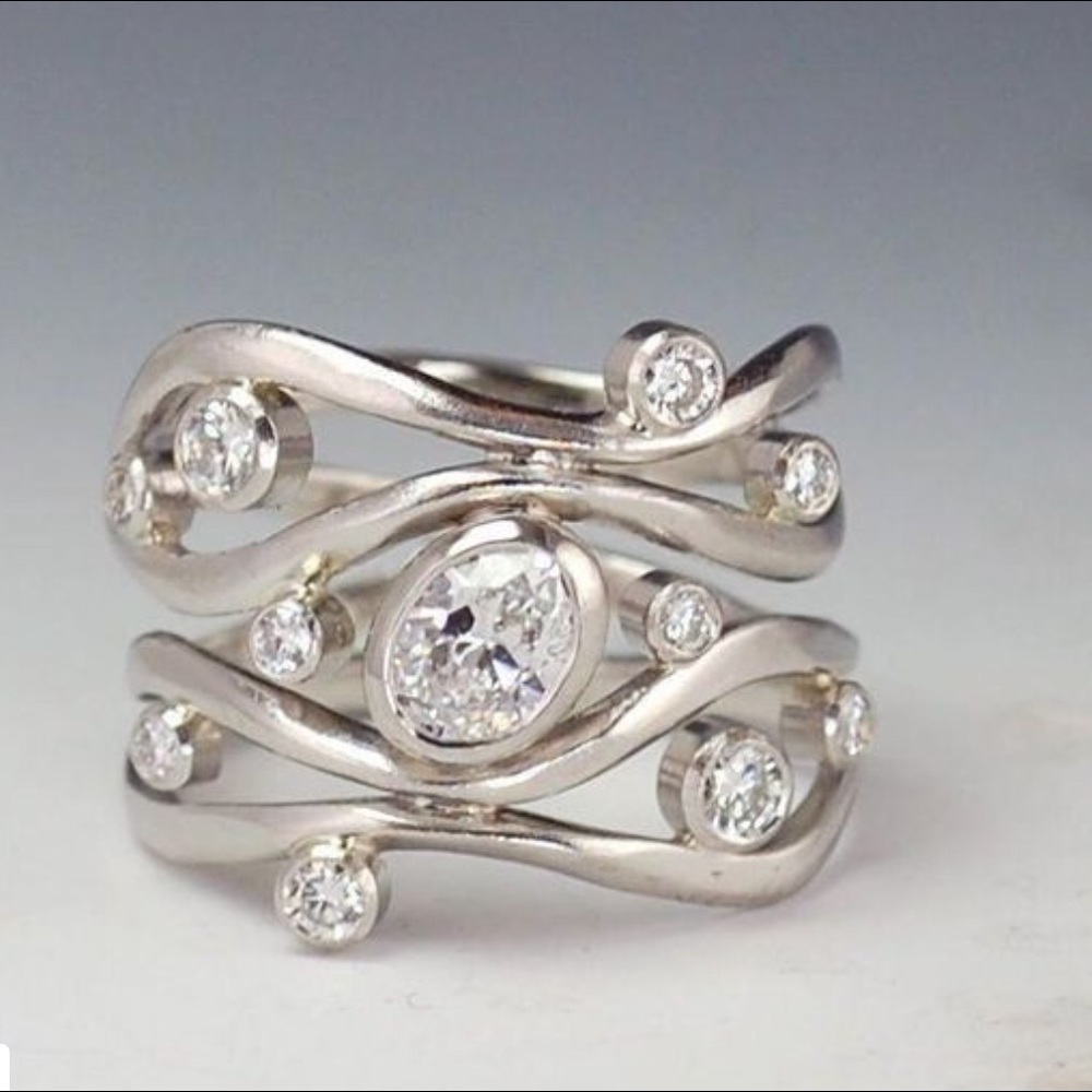 Sterling Silver Ring with CZ Accents